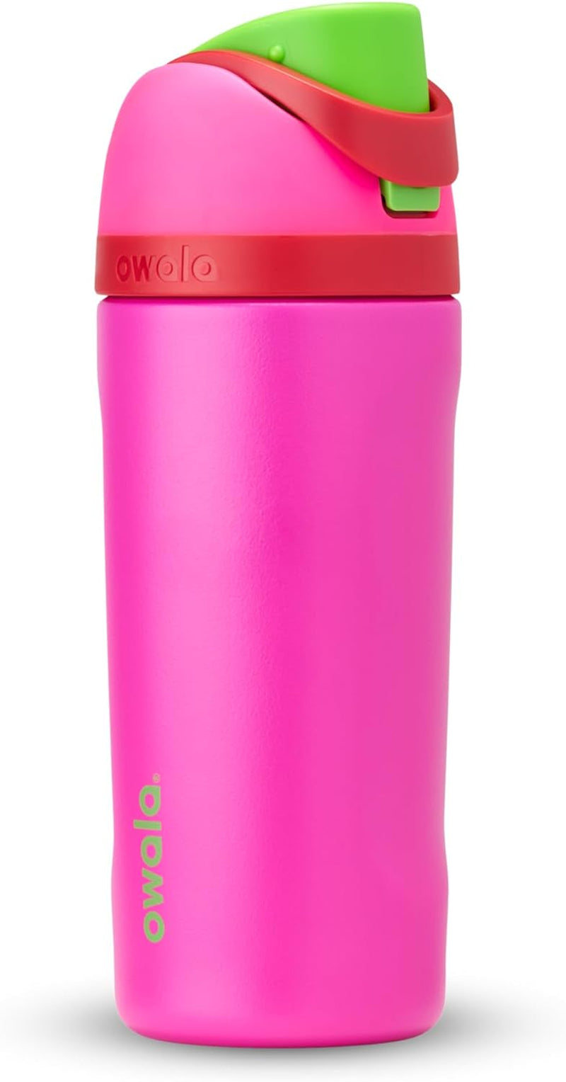 Gym Freesip Insulated Stainless Steel Water Bottle with Straw for Sports, Travel, and School, Bpa-Free Sports Water Bottle, 16 Oz