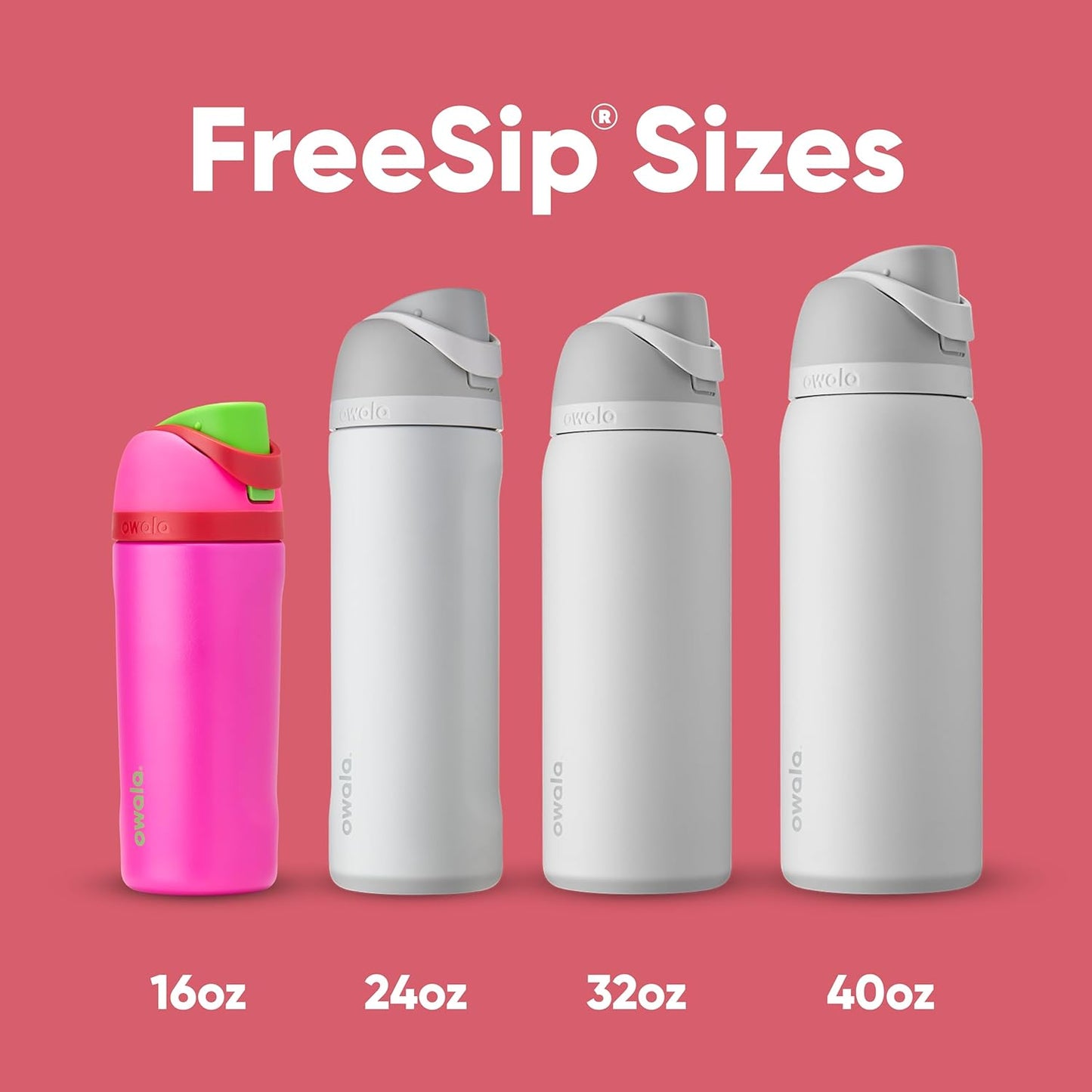 Gym Freesip Insulated Stainless Steel Water Bottle with Straw for Sports, Travel, and School, Bpa-Free Sports Water Bottle, 16 Oz